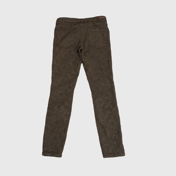 PILCRO AND THE LETTERPRESS SERIF TEXTURED SKINNY PANTS IN BROWN Women’s SZ 27 - Picture 7 of 12